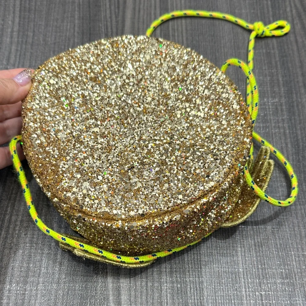 Crewcuts Gold Glitter Emoji Baby Bag - Picture 5 of 5